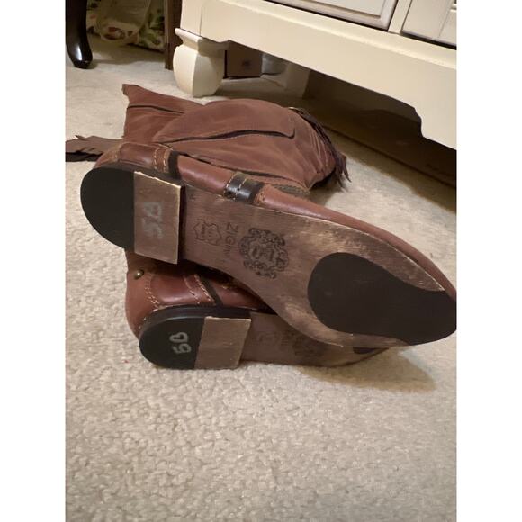 ZIGI Ziginy Brown & Black Knee High Leather Boots Women's Size 6 Indie Boho EUC - Picture 9 of 11